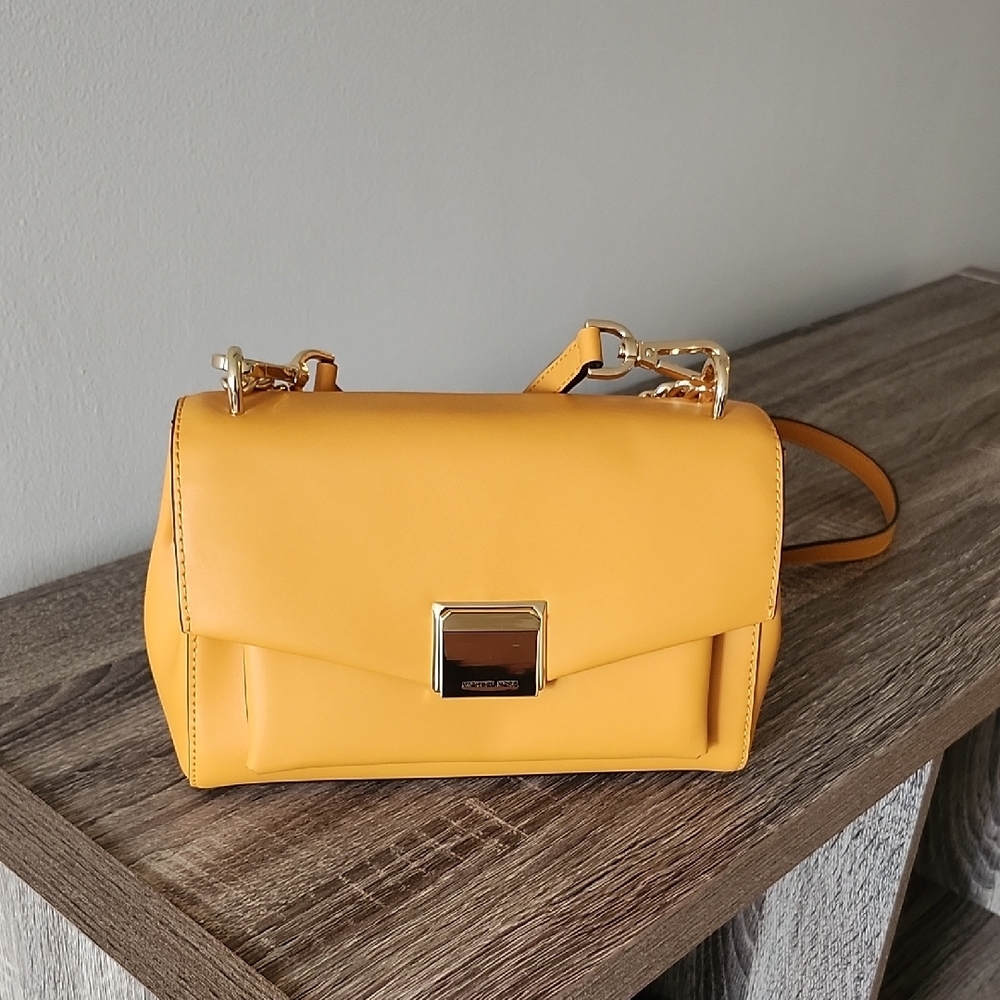 Yellow Leather Crossbody Bag